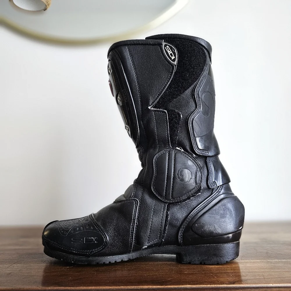 SIDI Vertigo Motorcycle Racing Boots Black Red Silver EU 41 US 7.5 Made in Italy